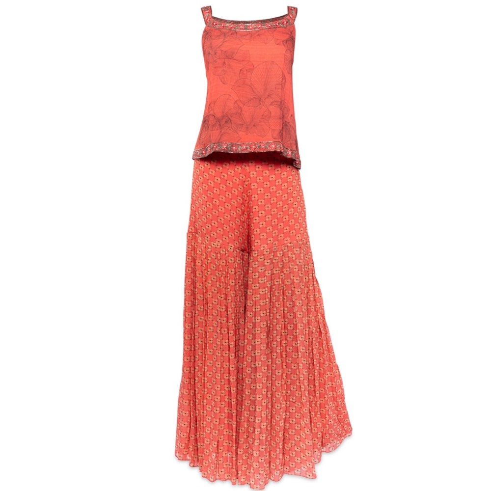Coral Pattern Fusion Pant Set